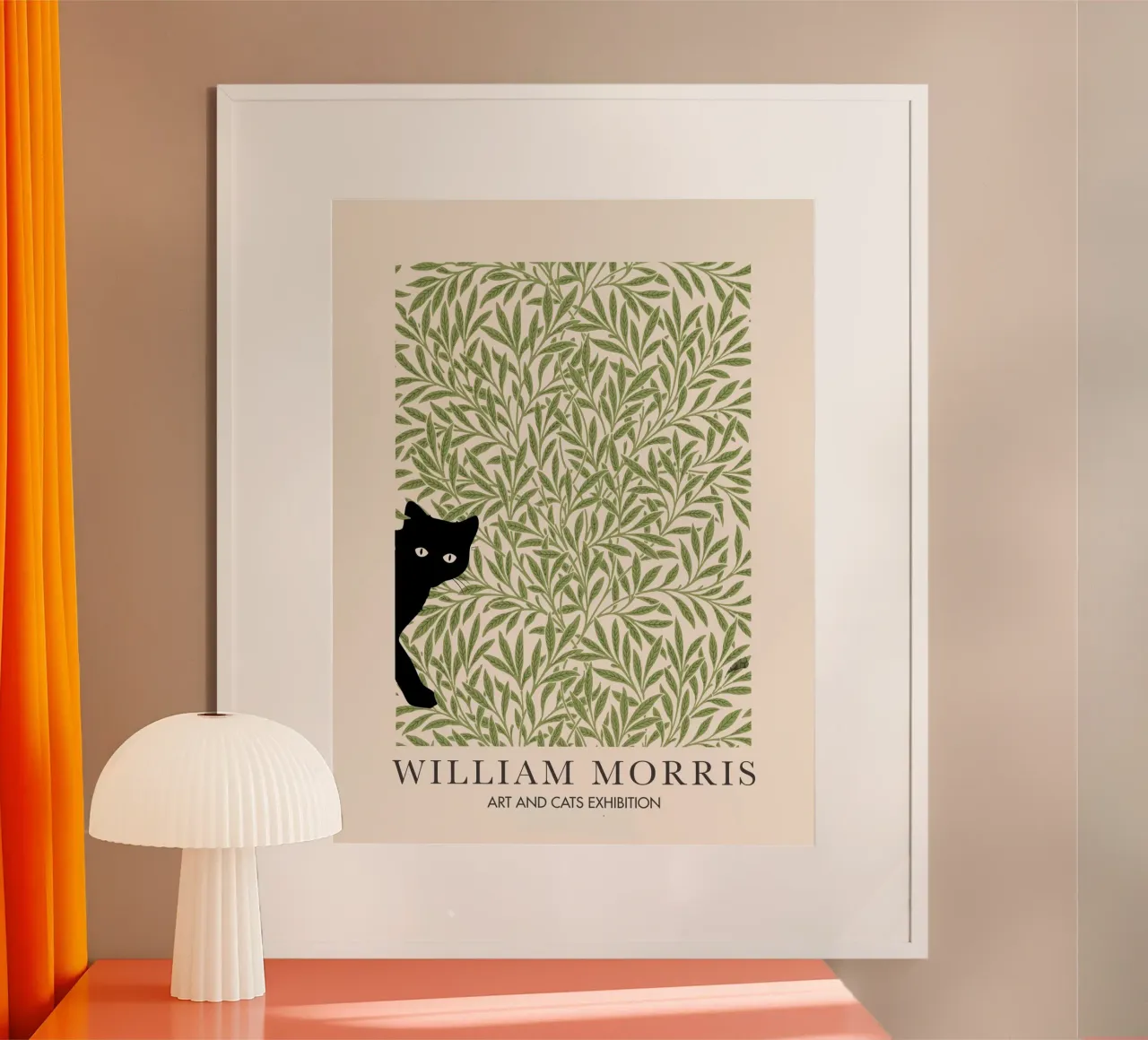 William Morris, mostra di arti e gatti Peekaboo Cat poster da Peaches Art Prints