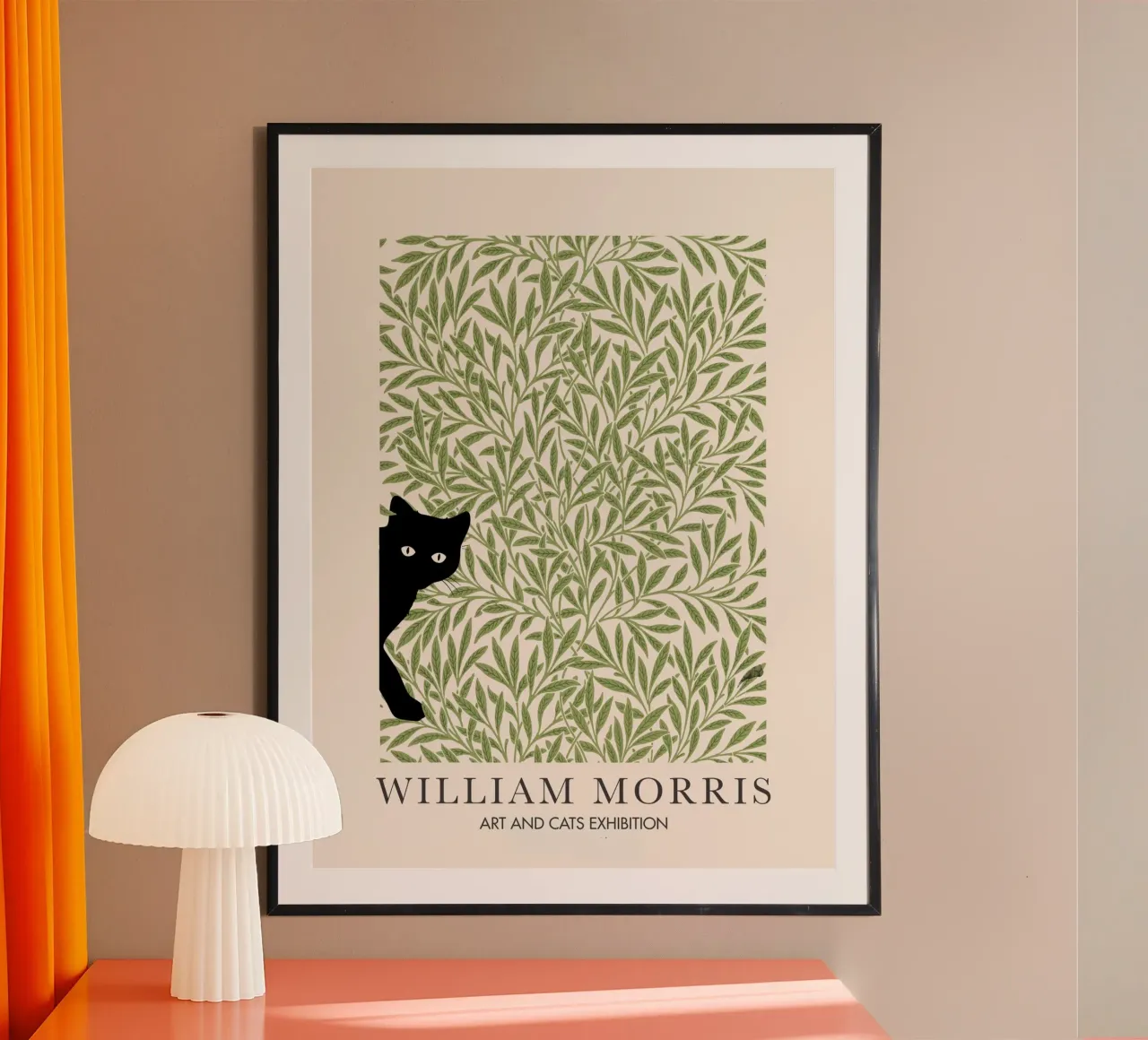 William Morris, mostra di arti e gatti Peekaboo Cat poster da Peaches Art Prints