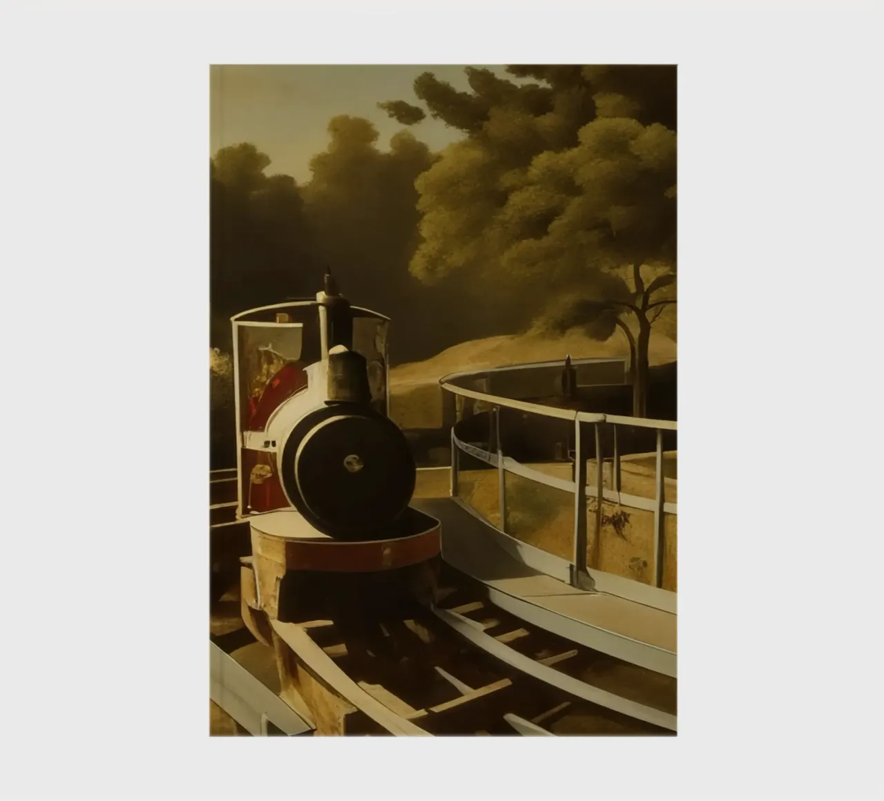 Train dans un parc de loisirs carnet de notes de Impressionismus by LK