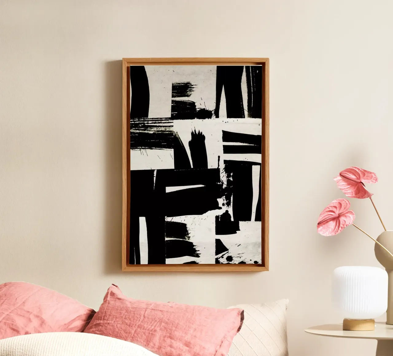 Wabi Sabi 16-02 canvas met Baklijst van IRIS LEHNHARDT FINE ART