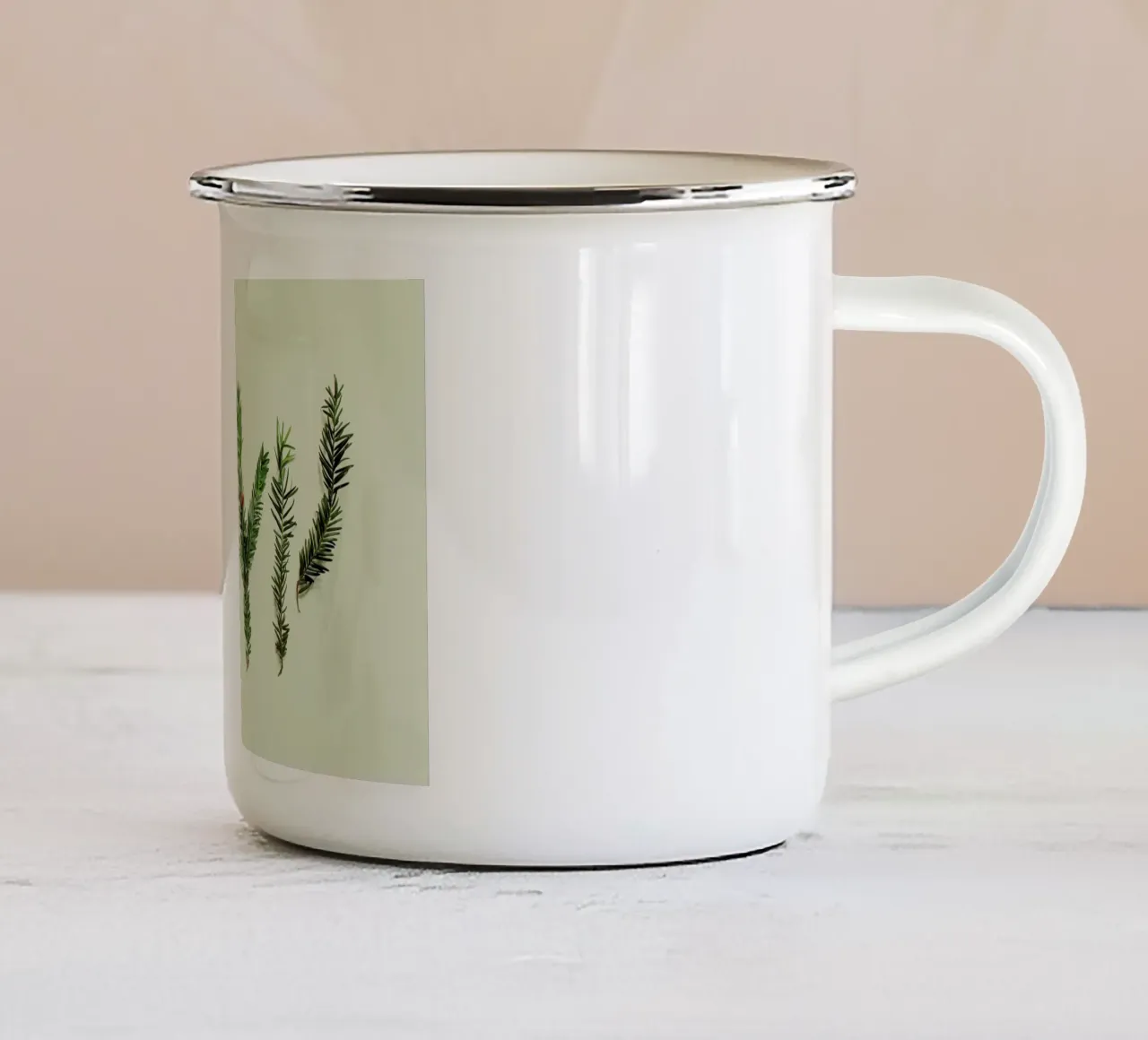 COMPOSIZIONE FOGLIE III tazza in smalto da Elena Veronese