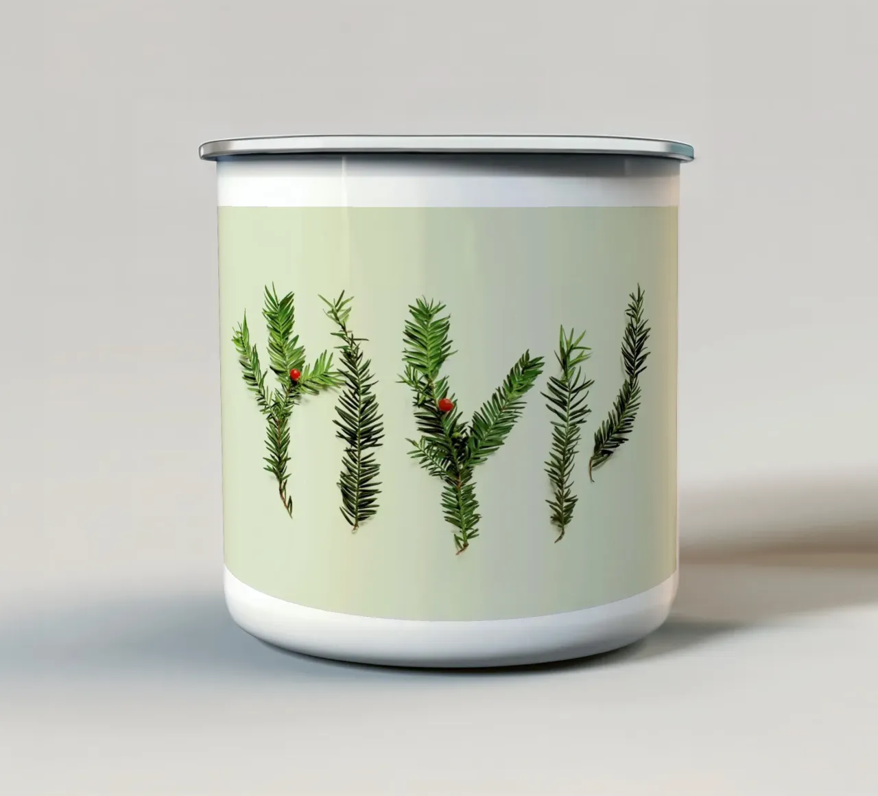 COMPOSIZIONE FOGLIE III tazza in smalto da Elena Veronese