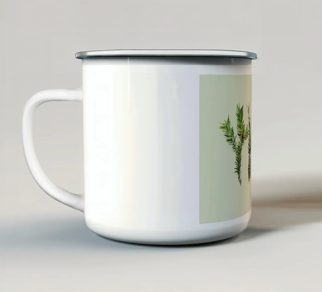 COMPOSIZIONE FOGLIE III tazza in smalto da Elena Veronese