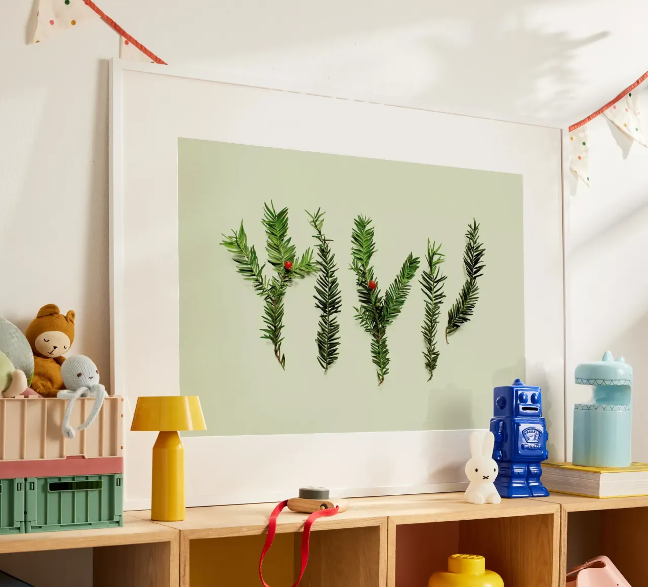 COMPOSIZIONE FOGLIE III poster con telaio in legno da Elena Veronese