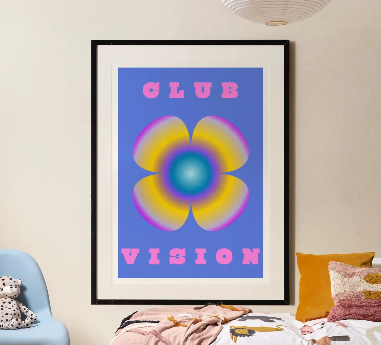 Visione del club poster con telaio in alluminio da RS LAB STUDIO