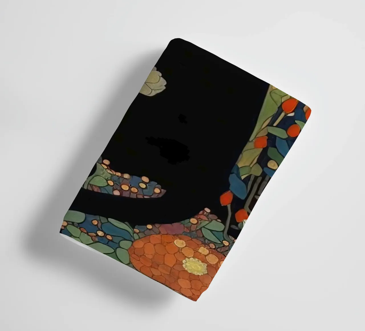 Gustav Klimt, black cat in a garden - Style towel by Peaches Art Prints