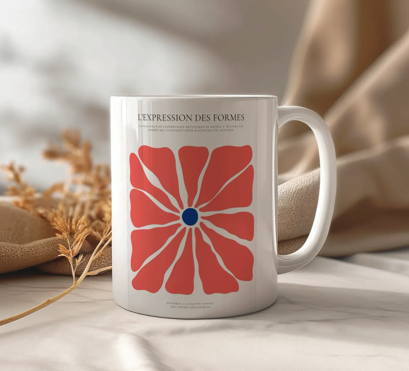 Dancing Flower ceramic mug by RS LAB STUDIO