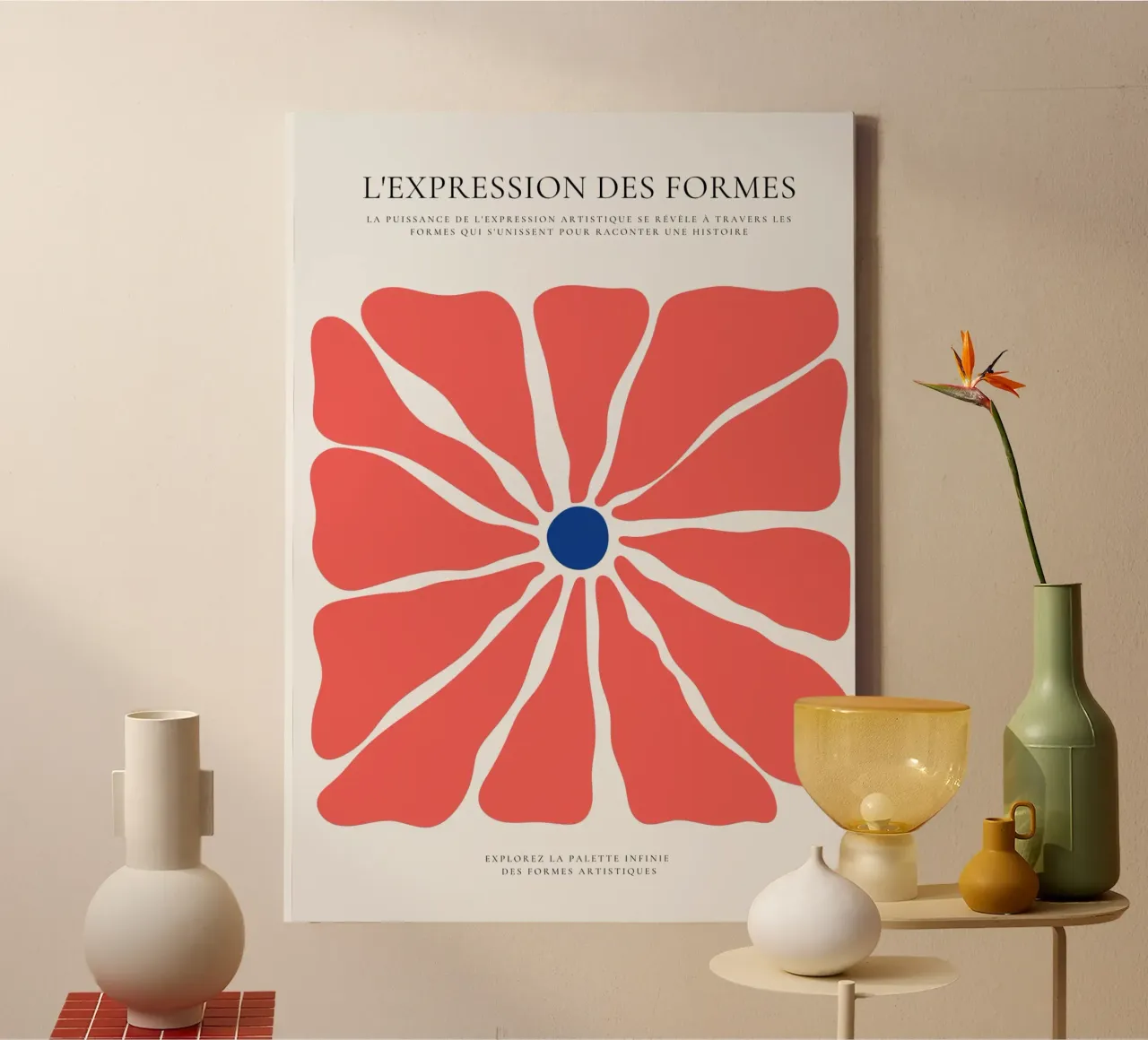 Dansende bloem canvas met Baklijst van RS LAB STUDIO