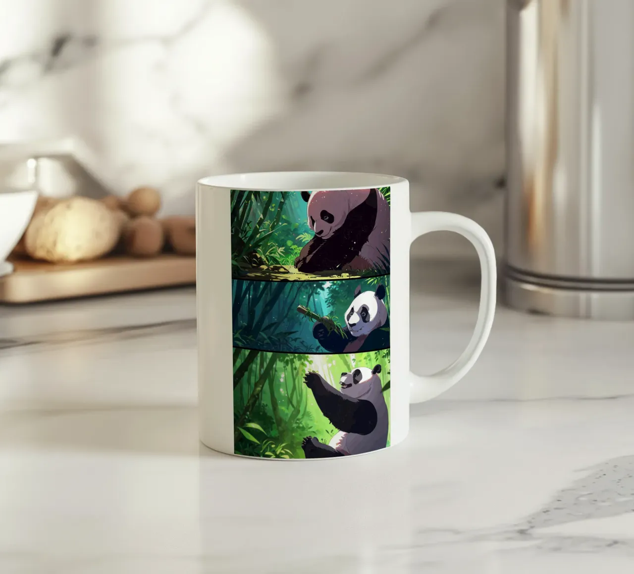 Panda Paradise ceramic mug by artdesign1985