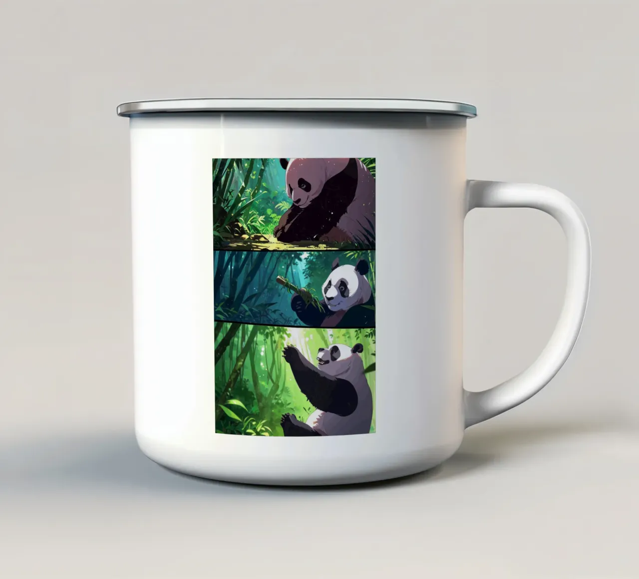 Il paradiso dei panda tazza in smalto da artdesign1985