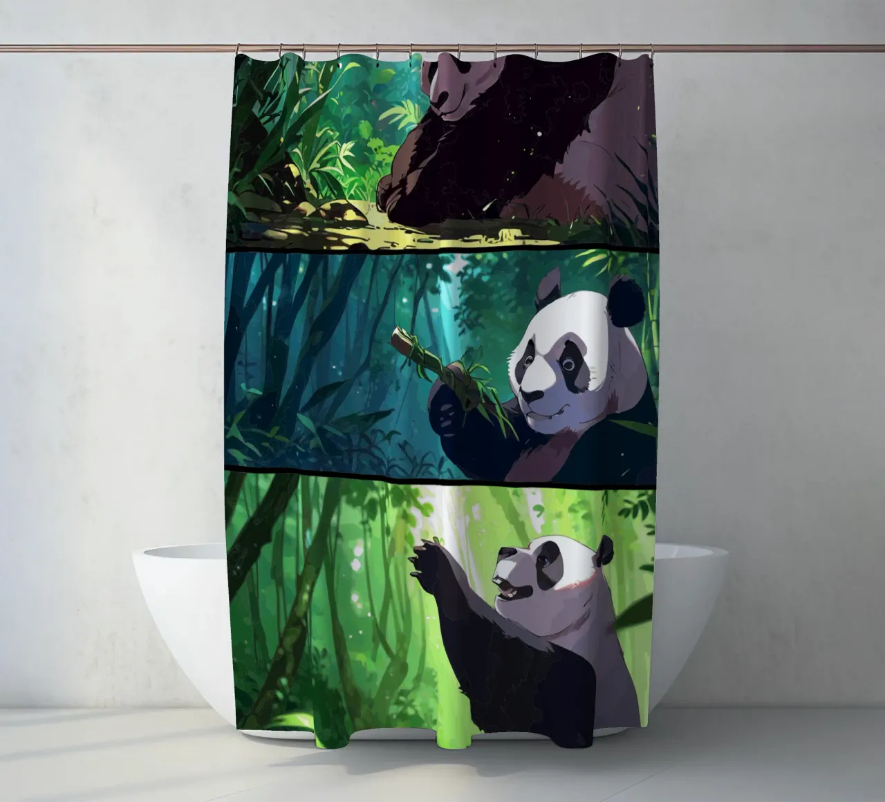 Panda-Paradies Duschvorhang von artdesign1985