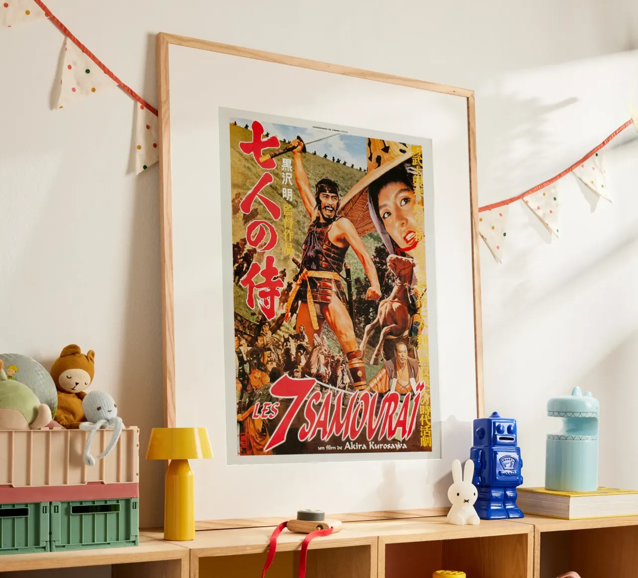 Seven Samurai, Akira Kurosawa poster con telaio in alluminio da Attaboy Dsgn