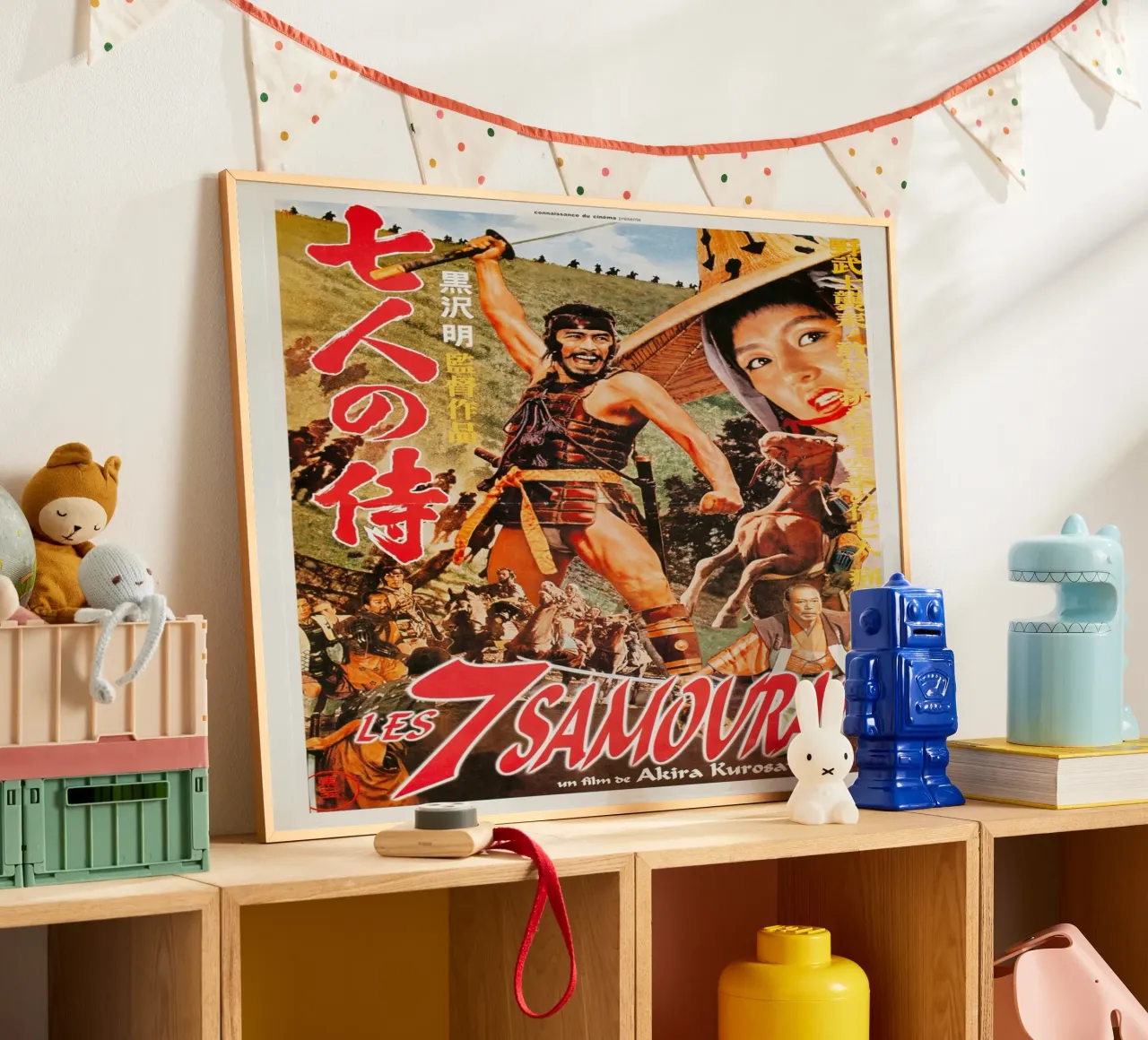 Seven Samurai, Akira Kurosawa poster con telaio in alluminio da Attaboy Dsgn