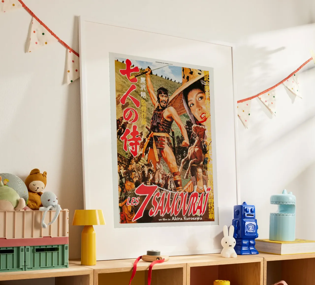 Seven Samurai, Akira Kurosawa poster con telaio in alluminio da Attaboy Dsgn