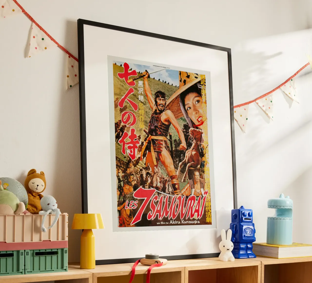 Seven Samurai, Akira Kurosawa poster con telaio in alluminio da Attaboy Dsgn