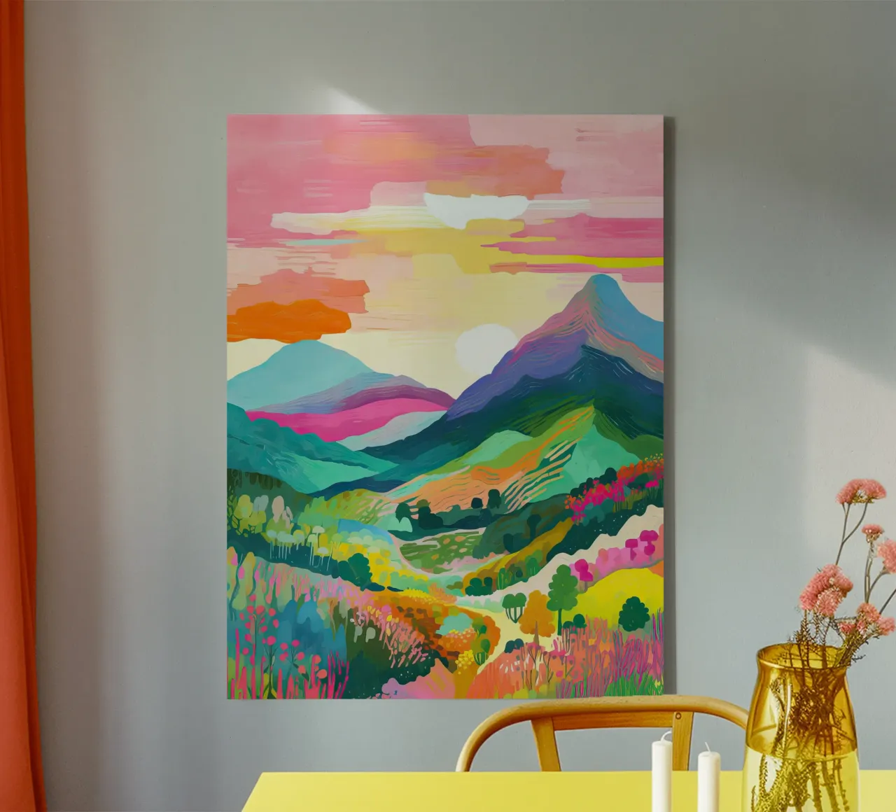 Montagna arcobaleno, Perù, Arte di viaggio tela con Cornice a cassetta da Peaches Art Prints