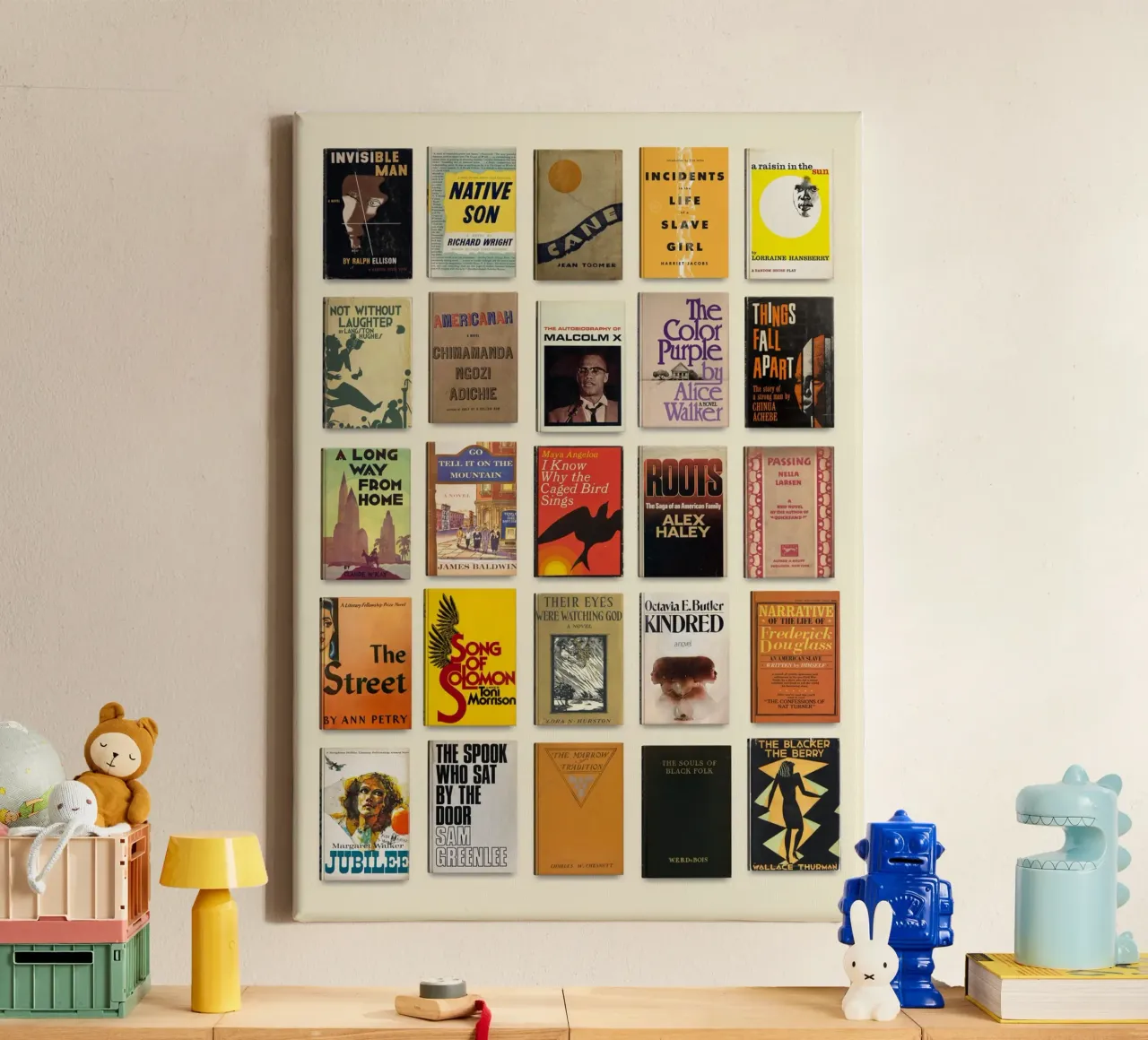 Schwarze Literatur - Schwarze Geschichte - BLM-Bücher Leinwand mit Schattenfugenrahmen von MissLiterarty