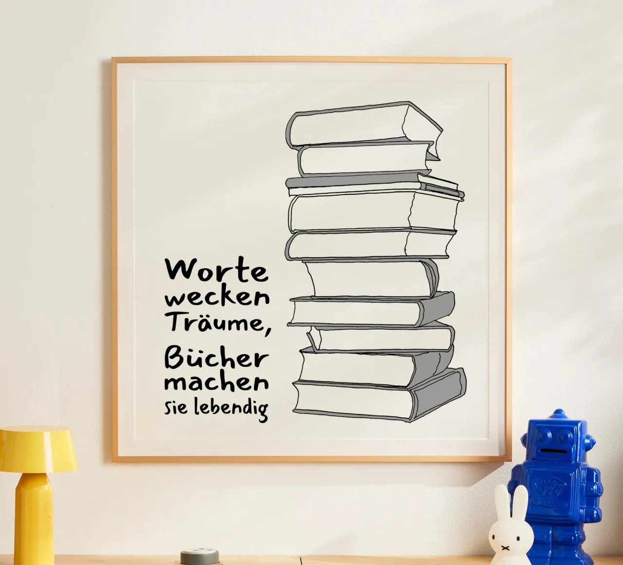 Libri e sogni poster con telaio in alluminio da Face & Content
