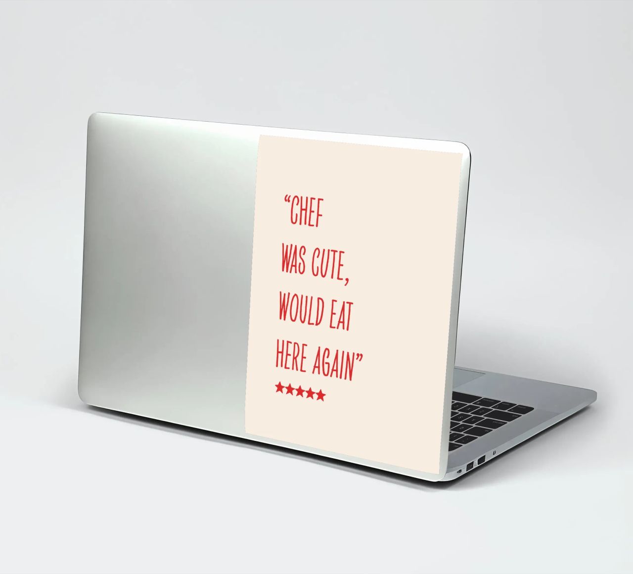 chef was cute, review quote, typography sticker by Peaches Art Prints