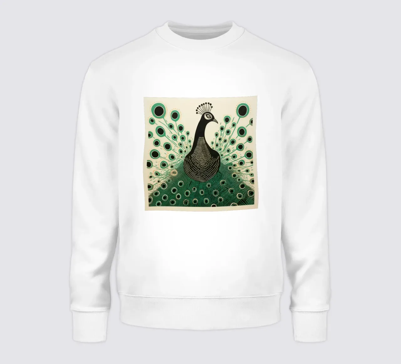 Pavone verde Pavone 1 felpa da Minimal Animal Art