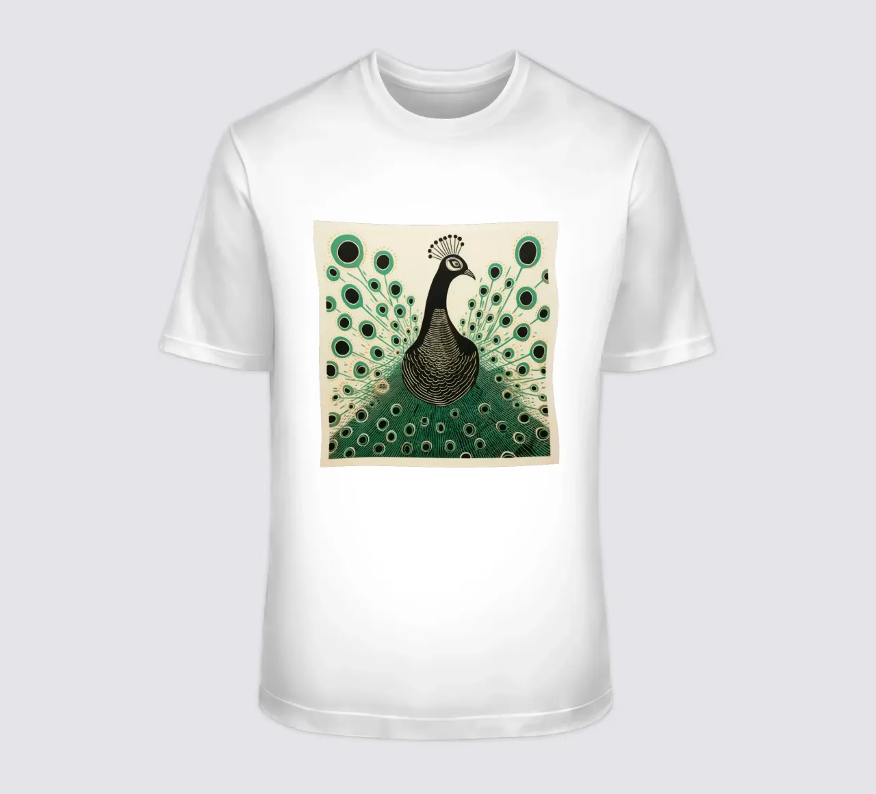 Pavone verde Pavone 1 t-shirt da Minimal Animal Art