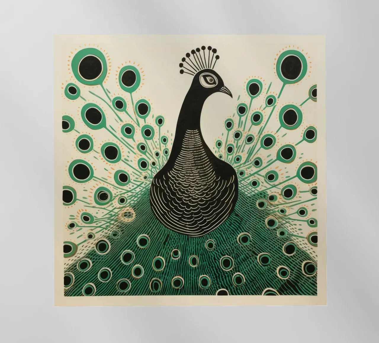 Pavone verde Pavone 1 pellicola backlit da Minimal Animal Art