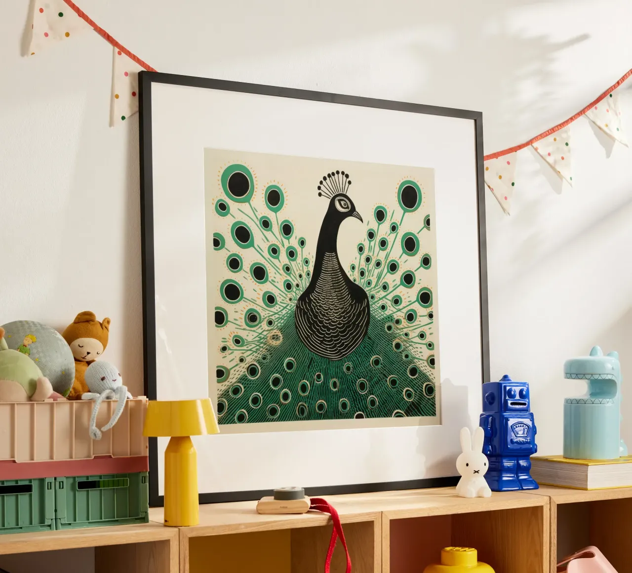 Pavone verde Pavone 1 carta hahnemühle da Minimal Animal Art