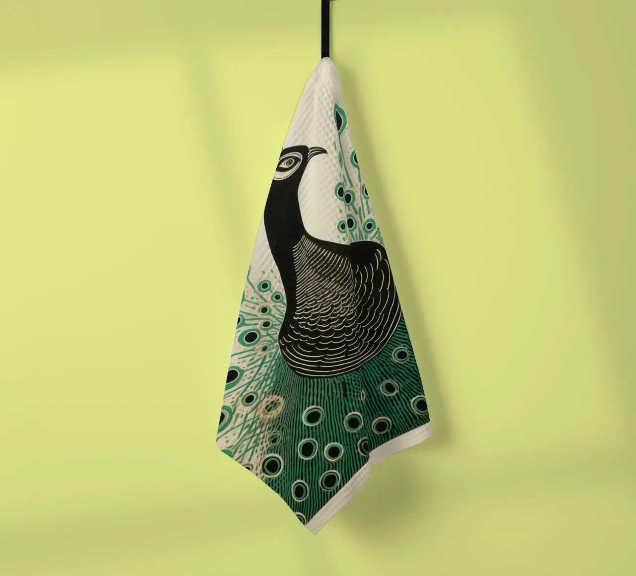 Pavone verde Pavone 1 canovaccio da cucina da Minimal Animal Art
