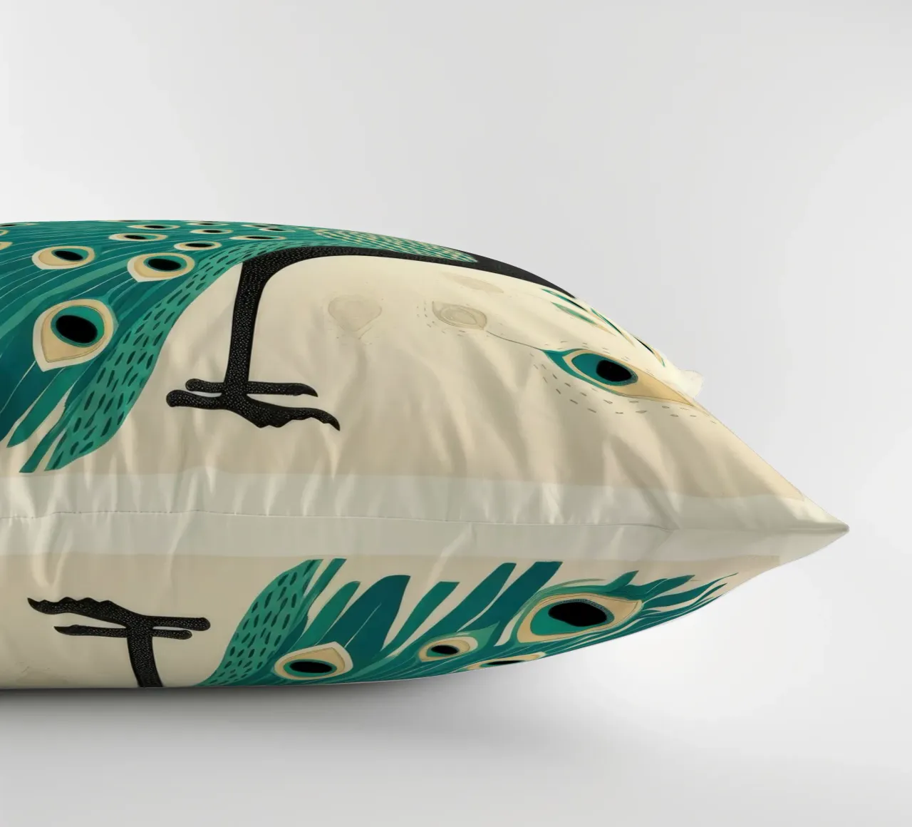 Pavone verde Pavone 2 cuscino da Minimal Animal Art