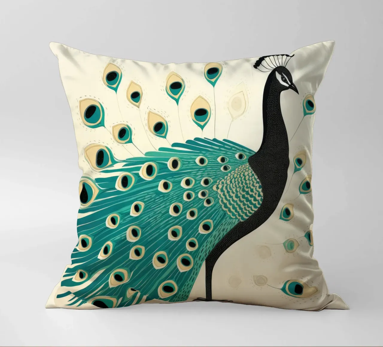 Pavone verde Pavone 2 cuscino da Minimal Animal Art