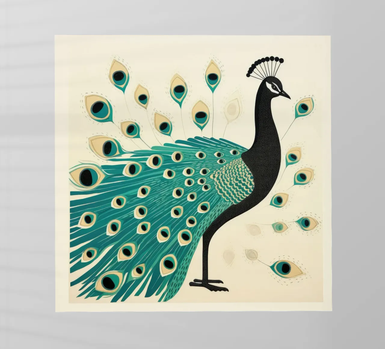Pavone verde Pavone 2 pellicola backlit da Minimal Animal Art