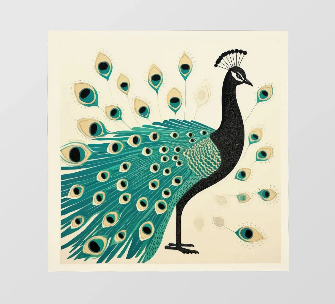 Pavone verde Pavone 2 pellicola backlit da Minimal Animal Art