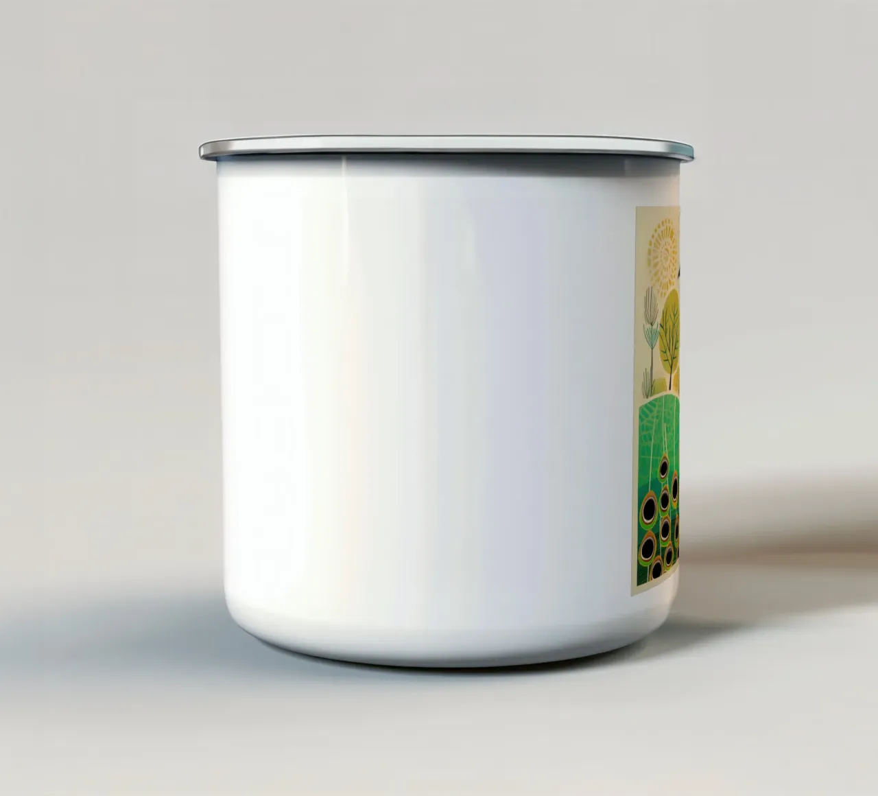Pavone verde Pavone 3 tazza in smalto da Minimal Animal Art