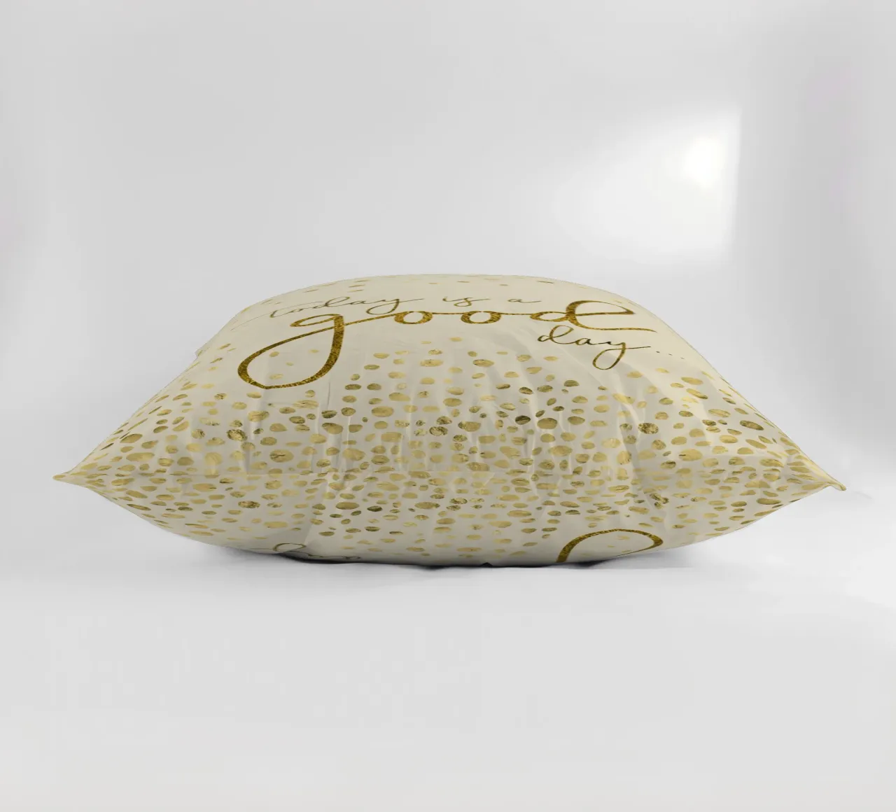 TODAY IS A GOOD DAY | glittering gold decorative cushion by Melanie Viola