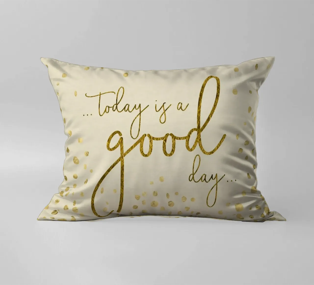 TODAY IS A GOOD DAY | glittering gold decorative cushion by Melanie Viola