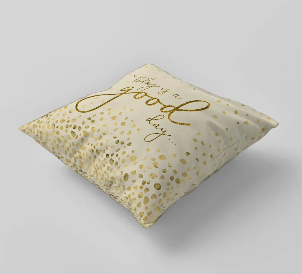 TODAY IS A GOOD DAY | glittering gold decorative cushion by Melanie Viola