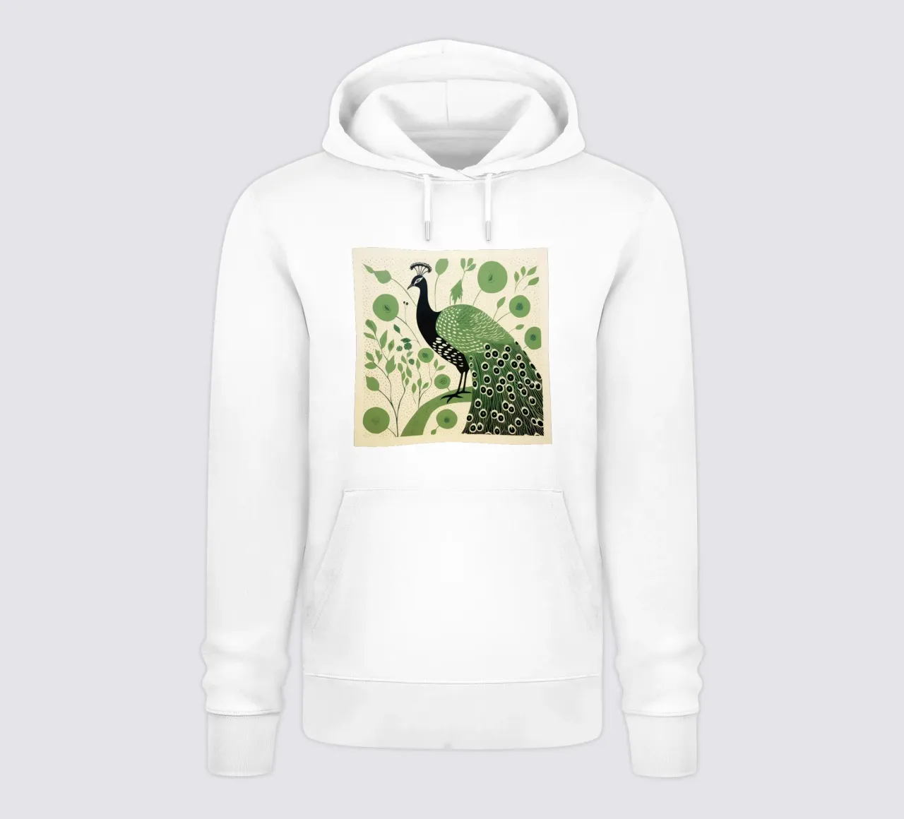 Pavone verde Pavone 4 felpa con cappuccio da Minimal Animal Art