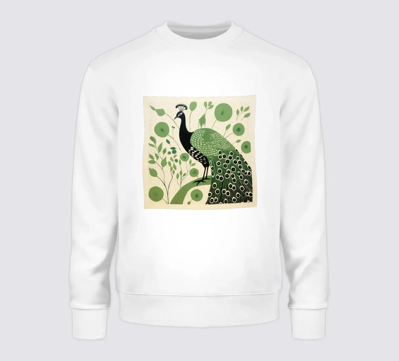 Pavone verde Pavone 4 felpa da Minimal Animal Art