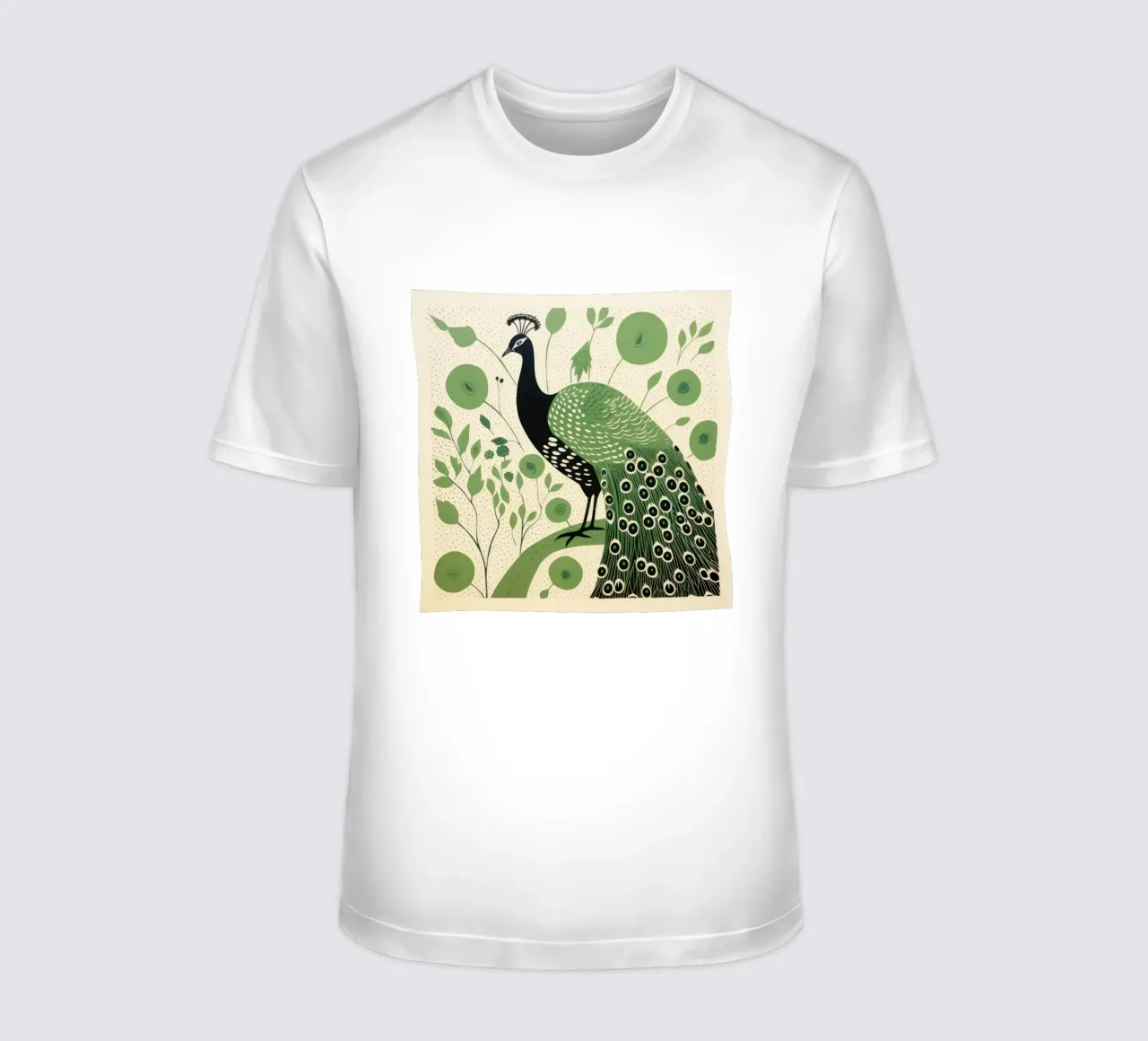 Pavone verde Pavone 4 t-shirt da Minimal Animal Art