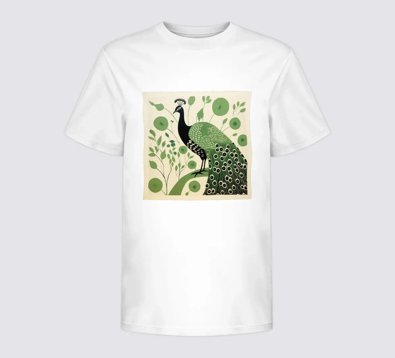 Paon vert Paon 4 t-shirt enfant de Minimal Animal Art
