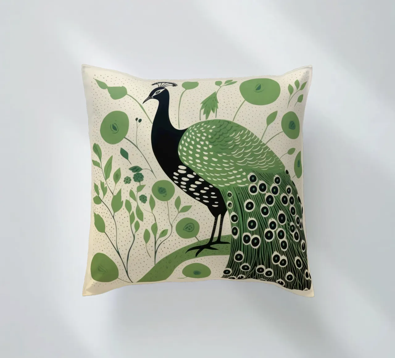 Pavone verde Pavone 4 cuscino da Minimal Animal Art