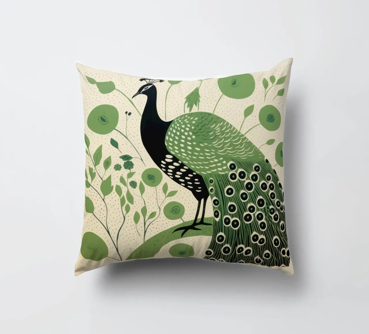 Pavone verde Pavone 4 cuscino da Minimal Animal Art