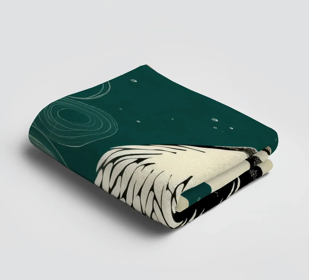 Green Pelican 1 towel by Minimal Animal Art