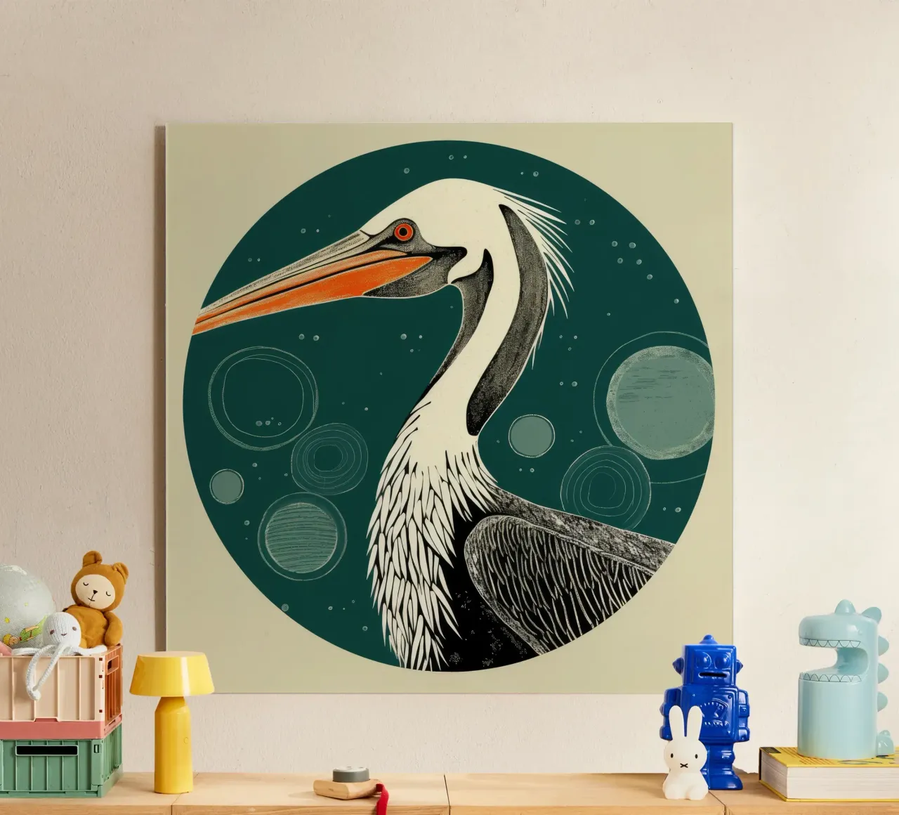 Pellicano verde plexiglass da Minimal Animal Art