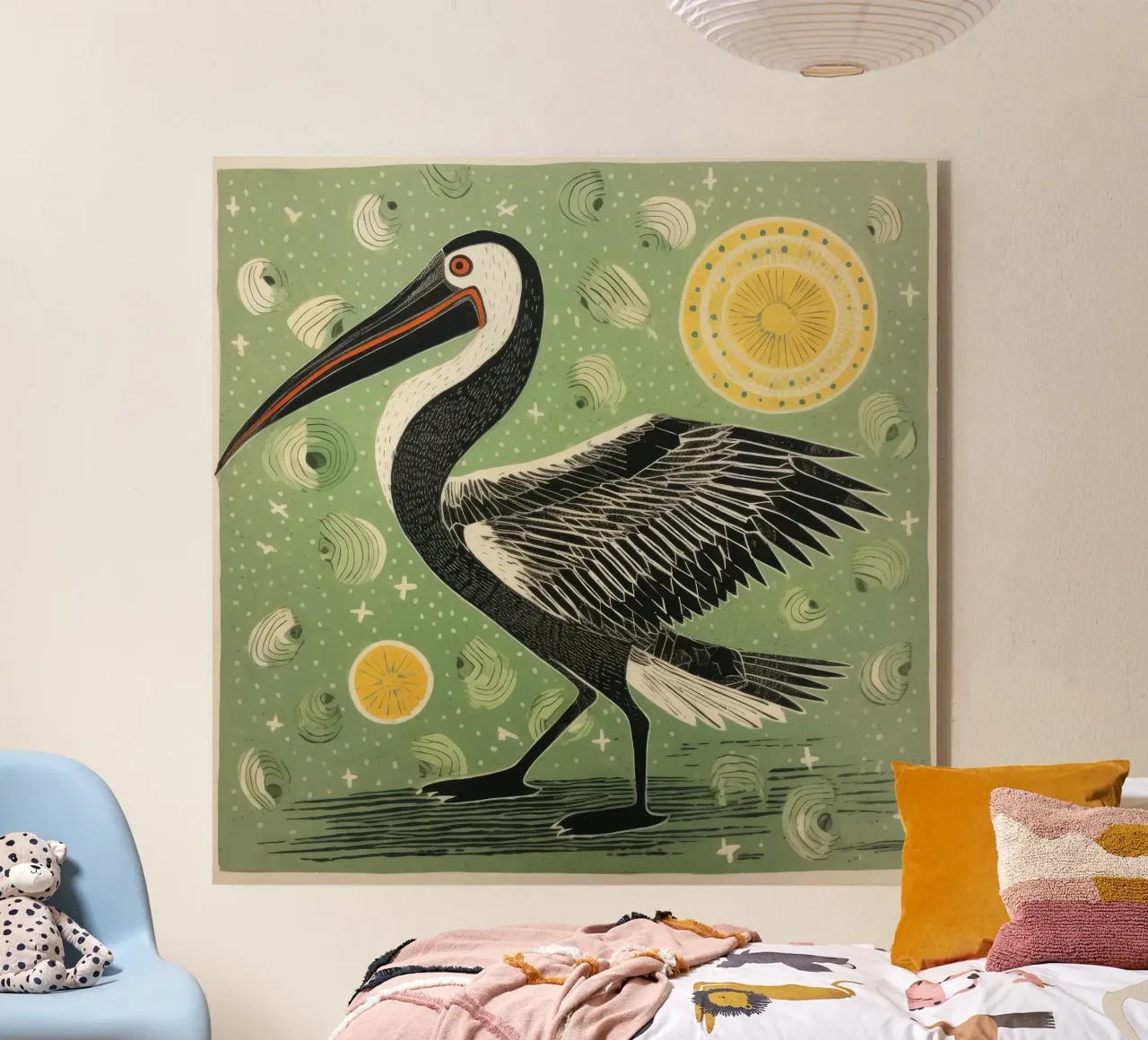 Green Pelican plexiglass da Minimal Animal Art