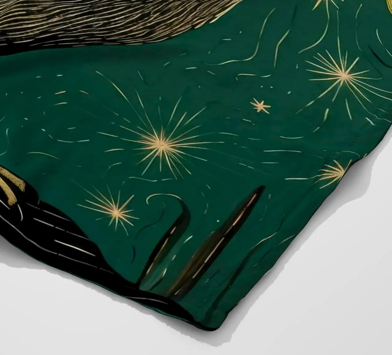 Green Pelican 3 fleece blanket by Minimal Animal Art