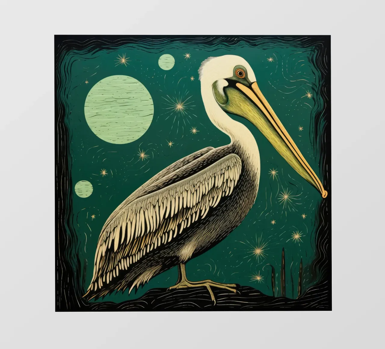 Green Pelican 3 photo wallpaper by Minimal Animal Art