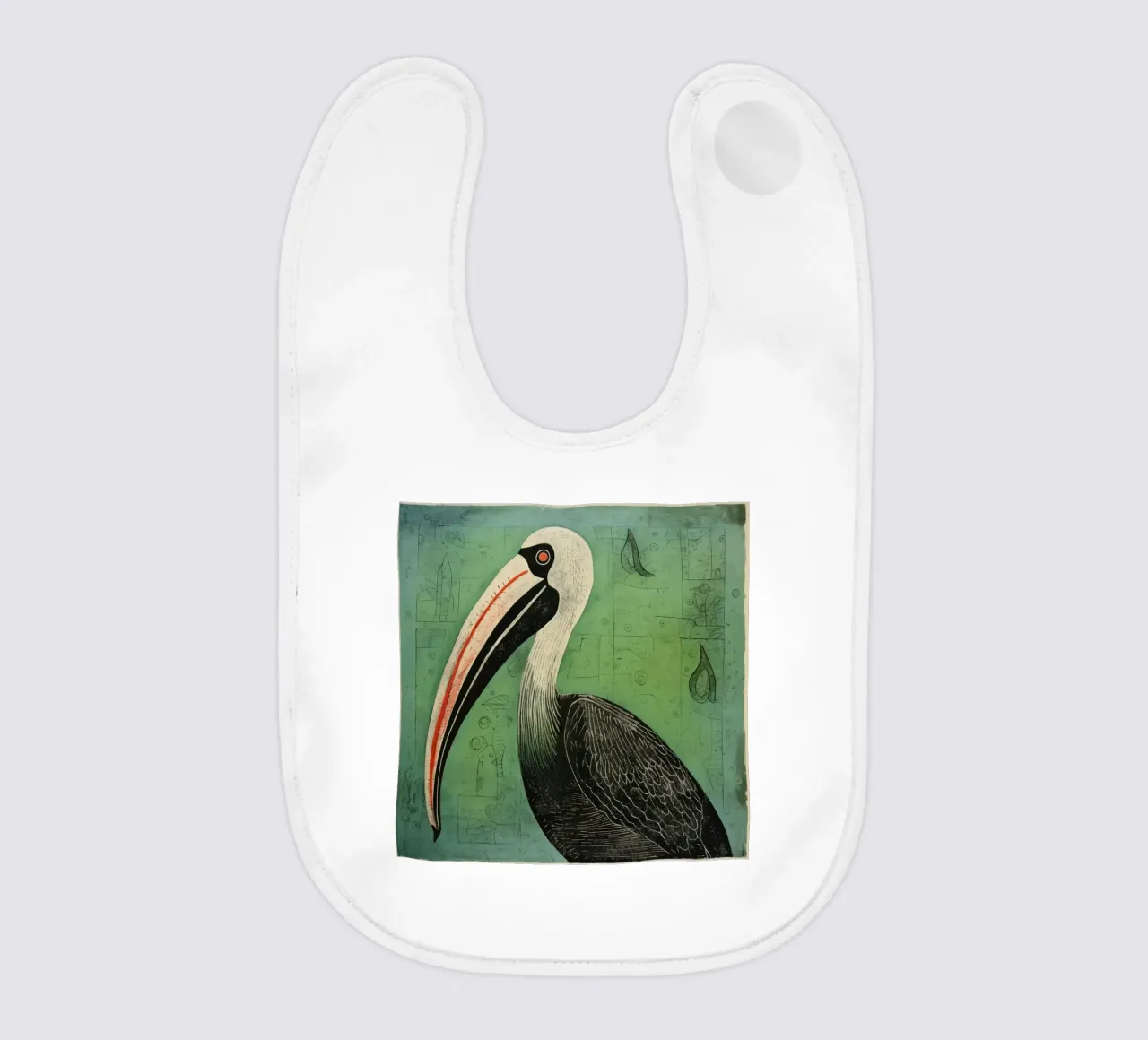 Grüner Pelikan 4 Babylätzchen von Minimal Animal Art