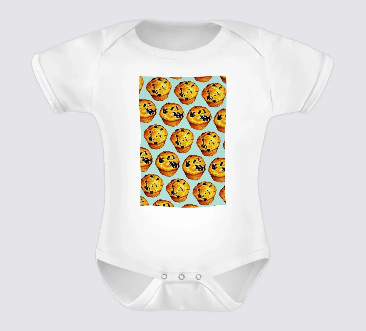 Blueberry Muffin Pattern body neonato maniche corte da Kelly Gilleran