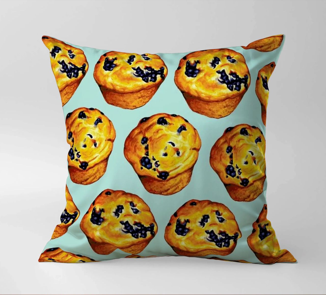 Blueberry Muffin Pattern cuscino da Kelly Gilleran
